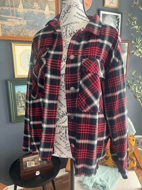 Zara Black & Red Plaid Flannel